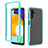 Silikon Schutzhülle Rahmen Tasche Hülle Durchsichtig Transparent 360 Grad Ganzkörper ZJ1 für Samsung Galaxy A13 5G Hellblau
