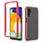 Silikon Schutzhülle Rahmen Tasche Hülle Durchsichtig Transparent 360 Grad Ganzkörper ZJ1 für Samsung Galaxy A13 5G Rot