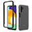 Silikon Schutzhülle Rahmen Tasche Hülle Durchsichtig Transparent 360 Grad Ganzkörper ZJ1 für Samsung Galaxy A13 5G Schwarz