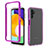 Silikon Schutzhülle Rahmen Tasche Hülle Durchsichtig Transparent 360 Grad Ganzkörper ZJ1 für Samsung Galaxy A13 5G Violett