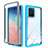 Silikon Schutzhülle Rahmen Tasche Hülle Durchsichtig Transparent 360 Grad Ganzkörper ZJ1 für Samsung Galaxy A91 Hellblau