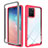 Silikon Schutzhülle Rahmen Tasche Hülle Durchsichtig Transparent 360 Grad Ganzkörper ZJ1 für Samsung Galaxy A91 Pink