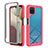 Silikon Schutzhülle Rahmen Tasche Hülle Durchsichtig Transparent 360 Grad Ganzkörper ZJ1 für Samsung Galaxy F12 Pink