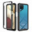 Silikon Schutzhülle Rahmen Tasche Hülle Durchsichtig Transparent 360 Grad Ganzkörper ZJ1 für Samsung Galaxy F12 Schwarz