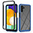 Silikon Schutzhülle Rahmen Tasche Hülle Durchsichtig Transparent 360 Grad Ganzkörper ZJ2 für Samsung Galaxy A04s Blau