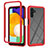 Silikon Schutzhülle Rahmen Tasche Hülle Durchsichtig Transparent 360 Grad Ganzkörper ZJ2 für Samsung Galaxy A04s Rot