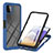 Silikon Schutzhülle Rahmen Tasche Hülle Durchsichtig Transparent 360 Grad Ganzkörper ZJ2 für Samsung Galaxy A22s 5G Blau
