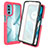 Silikon Schutzhülle Rahmen Tasche Hülle Durchsichtig Transparent 360 Grad Ganzkörper ZJ3 für Motorola MOTO G52 Pink