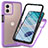 Silikon Schutzhülle Rahmen Tasche Hülle Durchsichtig Transparent 360 Grad Ganzkörper ZJ3 für Motorola Moto G53j 5G Violett