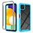 Silikon Schutzhülle Rahmen Tasche Hülle Durchsichtig Transparent 360 Grad Ganzkörper ZJ3 für Samsung Galaxy A22 5G Hellblau