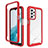 Silikon Schutzhülle Rahmen Tasche Hülle Durchsichtig Transparent 360 Grad Ganzkörper ZJ3 für Samsung Galaxy A23 4G Rot