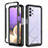 Silikon Schutzhülle Rahmen Tasche Hülle Durchsichtig Transparent 360 Grad Ganzkörper ZJ3 für Samsung Galaxy A32 4G Schwarz