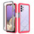 Silikon Schutzhülle Rahmen Tasche Hülle Durchsichtig Transparent 360 Grad Ganzkörper ZJ3 für Samsung Galaxy A32 5G Pink