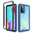 Silikon Schutzhülle Rahmen Tasche Hülle Durchsichtig Transparent 360 Grad Ganzkörper ZJ3 für Samsung Galaxy A52 4G Blau