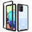 Silikon Schutzhülle Rahmen Tasche Hülle Durchsichtig Transparent 360 Grad Ganzkörper ZJ3 für Samsung Galaxy A71 4G A715 Schwarz
