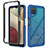 Silikon Schutzhülle Rahmen Tasche Hülle Durchsichtig Transparent 360 Grad Ganzkörper ZJ3 für Samsung Galaxy M12 Blau