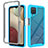 Silikon Schutzhülle Rahmen Tasche Hülle Durchsichtig Transparent 360 Grad Ganzkörper ZJ3 für Samsung Galaxy M12 Hellblau