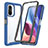 Silikon Schutzhülle Rahmen Tasche Hülle Durchsichtig Transparent 360 Grad Ganzkörper ZJ3 für Xiaomi Poco F3 5G Blau
