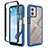 Silikon Schutzhülle Rahmen Tasche Hülle Durchsichtig Transparent 360 Grad Ganzkörper ZJ4 für Motorola Moto G53 5G Blau