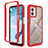 Silikon Schutzhülle Rahmen Tasche Hülle Durchsichtig Transparent 360 Grad Ganzkörper ZJ4 für Motorola Moto G53 5G Rot