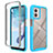 Silikon Schutzhülle Rahmen Tasche Hülle Durchsichtig Transparent 360 Grad Ganzkörper ZJ4 für Motorola Moto G53j 5G Hellblau