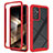 Silikon Schutzhülle Rahmen Tasche Hülle Durchsichtig Transparent 360 Grad Ganzkörper ZJ4 für Samsung Galaxy A15 4G Rot