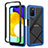 Silikon Schutzhülle Rahmen Tasche Hülle Durchsichtig Transparent 360 Grad Ganzkörper ZJ5 für Samsung Galaxy F02S SM-E025F Blau