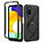 Silikon Schutzhülle Rahmen Tasche Hülle Durchsichtig Transparent 360 Grad Ganzkörper ZJ5 für Samsung Galaxy F02S SM-E025F Schwarz