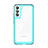 Silikon Schutzhülle Rahmen Tasche Hülle Durchsichtig Transparent M03 für Samsung Galaxy S22 5G Cyan