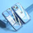 Silikon Schutzhülle Rahmen Tasche Hülle Durchsichtig Transparent Spiegel M04 für Apple iPhone 14 Plus Blau