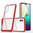 Silikon Schutzhülle Rahmen Tasche Hülle Durchsichtig Transparent Spiegel MQ1 für Samsung Galaxy A02 Rot