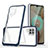 Silikon Schutzhülle Rahmen Tasche Hülle Durchsichtig Transparent Spiegel MQ1 für Samsung Galaxy M12 Blau