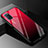 Silikon Schutzhülle Rahmen Tasche Hülle Spiegel Farbverlauf Regenbogen für Oppo A52 Rot und Schwarz