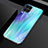 Silikon Schutzhülle Rahmen Tasche Hülle Spiegel Farbverlauf Regenbogen H01 für Huawei Nova 7i Cyan