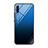 Silikon Schutzhülle Rahmen Tasche Hülle Spiegel Farbverlauf Regenbogen H01 für Samsung Galaxy A70S Blau