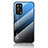 Silikon Schutzhülle Rahmen Tasche Hülle Spiegel Farbverlauf Regenbogen LS1 für Oppo A74 5G Blau