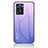 Silikon Schutzhülle Rahmen Tasche Hülle Spiegel Farbverlauf Regenbogen LS1 für Oppo A77 4G Helles Lila