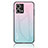 Silikon Schutzhülle Rahmen Tasche Hülle Spiegel Farbverlauf Regenbogen LS1 für Oppo F21 Pro 4G Cyan