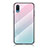 Silikon Schutzhülle Rahmen Tasche Hülle Spiegel Farbverlauf Regenbogen LS1 für Samsung Galaxy A02 Cyan
