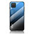 Silikon Schutzhülle Rahmen Tasche Hülle Spiegel Farbverlauf Regenbogen LS1 für Samsung Galaxy A12 Nacho Blau