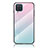 Silikon Schutzhülle Rahmen Tasche Hülle Spiegel Farbverlauf Regenbogen LS1 für Samsung Galaxy A12 Nacho Cyan