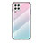 Silikon Schutzhülle Rahmen Tasche Hülle Spiegel Farbverlauf Regenbogen LS1 für Samsung Galaxy A22 4G Cyan
