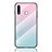 Silikon Schutzhülle Rahmen Tasche Hülle Spiegel Farbverlauf Regenbogen LS1 für Samsung Galaxy A70E Cyan