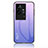 Silikon Schutzhülle Rahmen Tasche Hülle Spiegel Farbverlauf Regenbogen LS1 für Vivo iQOO 11 5G Helles Lila