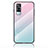Silikon Schutzhülle Rahmen Tasche Hülle Spiegel Farbverlauf Regenbogen LS1 für Vivo Y53s NFC Cyan