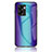 Silikon Schutzhülle Rahmen Tasche Hülle Spiegel Farbverlauf Regenbogen LS2 für Oppo A57 5G Blau