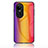 Silikon Schutzhülle Rahmen Tasche Hülle Spiegel Farbverlauf Regenbogen LS2 für Oppo Reno10 Pro 5G Orange