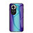 Silikon Schutzhülle Rahmen Tasche Hülle Spiegel Farbverlauf Regenbogen LS2 für Oppo Reno11 5G Blau