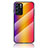 Silikon Schutzhülle Rahmen Tasche Hülle Spiegel Farbverlauf Regenbogen LS2 für Oppo Reno6 5G Orange