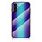Silikon Schutzhülle Rahmen Tasche Hülle Spiegel Farbverlauf Regenbogen LS2 für Samsung Galaxy A04s Blau